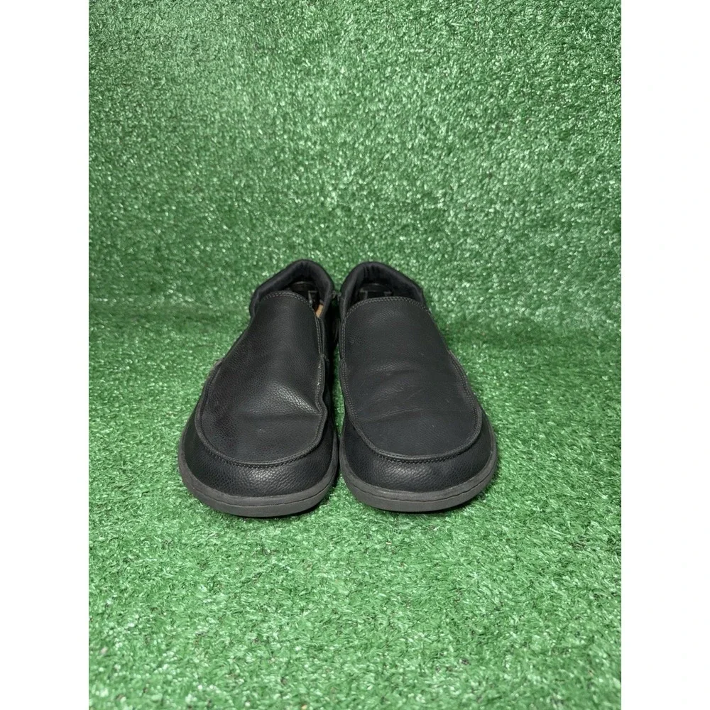 Pulltop Barefoot Minimalist Mens Size 10 Black Leather Slip On Walking Shoes